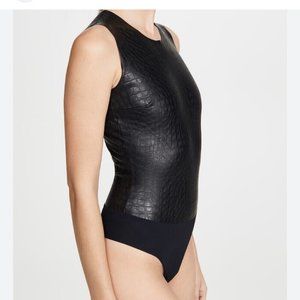 Commando Faux Croc Crew Neck Bodysuit M